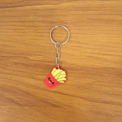 Cute Smiley French Fries Shape Cartoon Keychain (1 Pc)