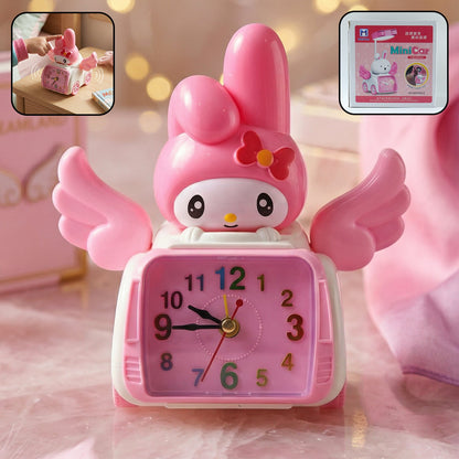 Cartoon bunny pink alarm clock