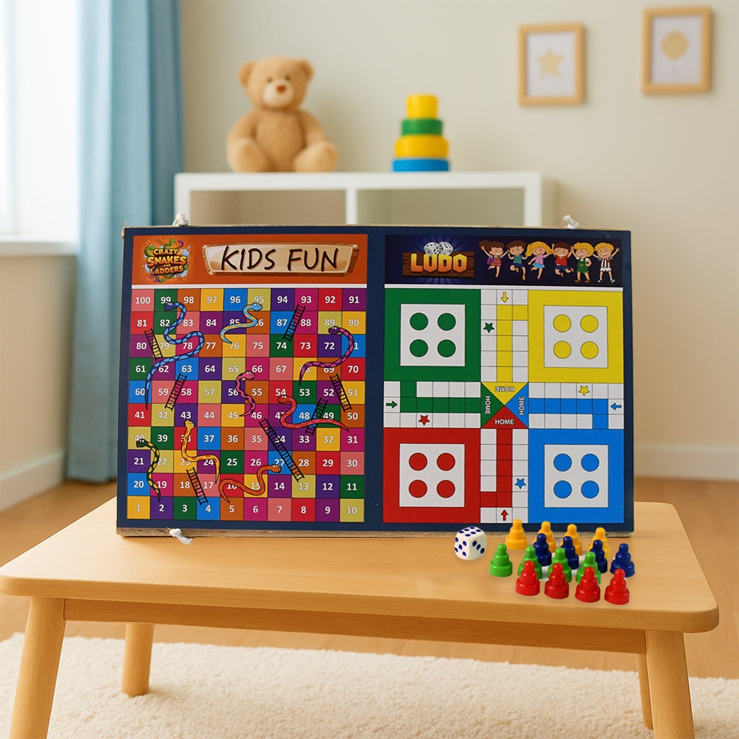 Solid Wood Game Board Set