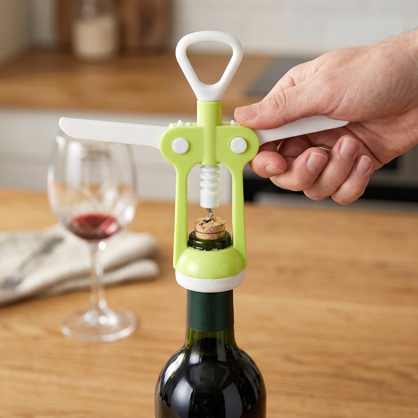 3 Pc Set Kitchen Tool Kit – Wine Bottle Opener, Knife, and Scissors Set