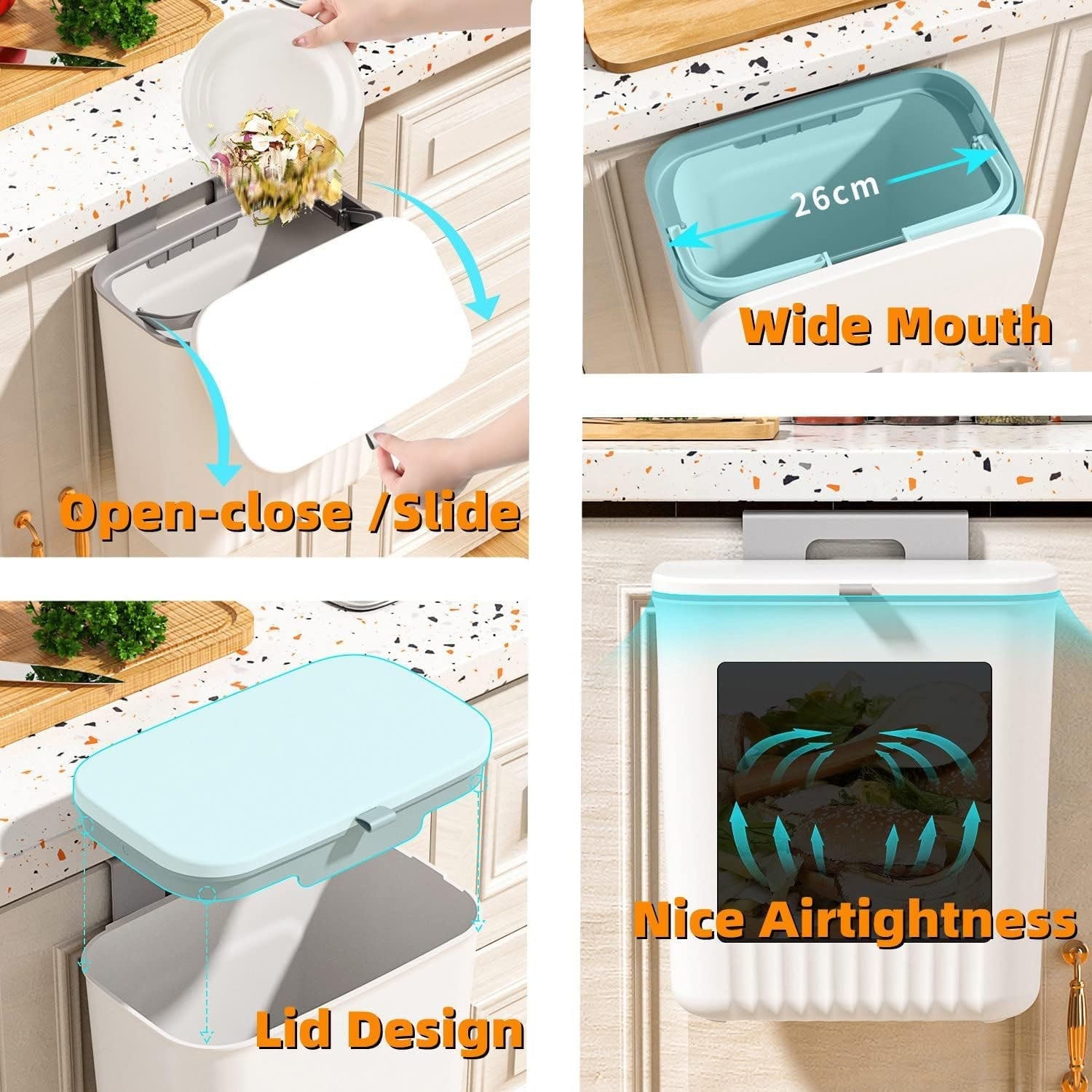 Stylish Plastic Kitchen Dustbin - feature