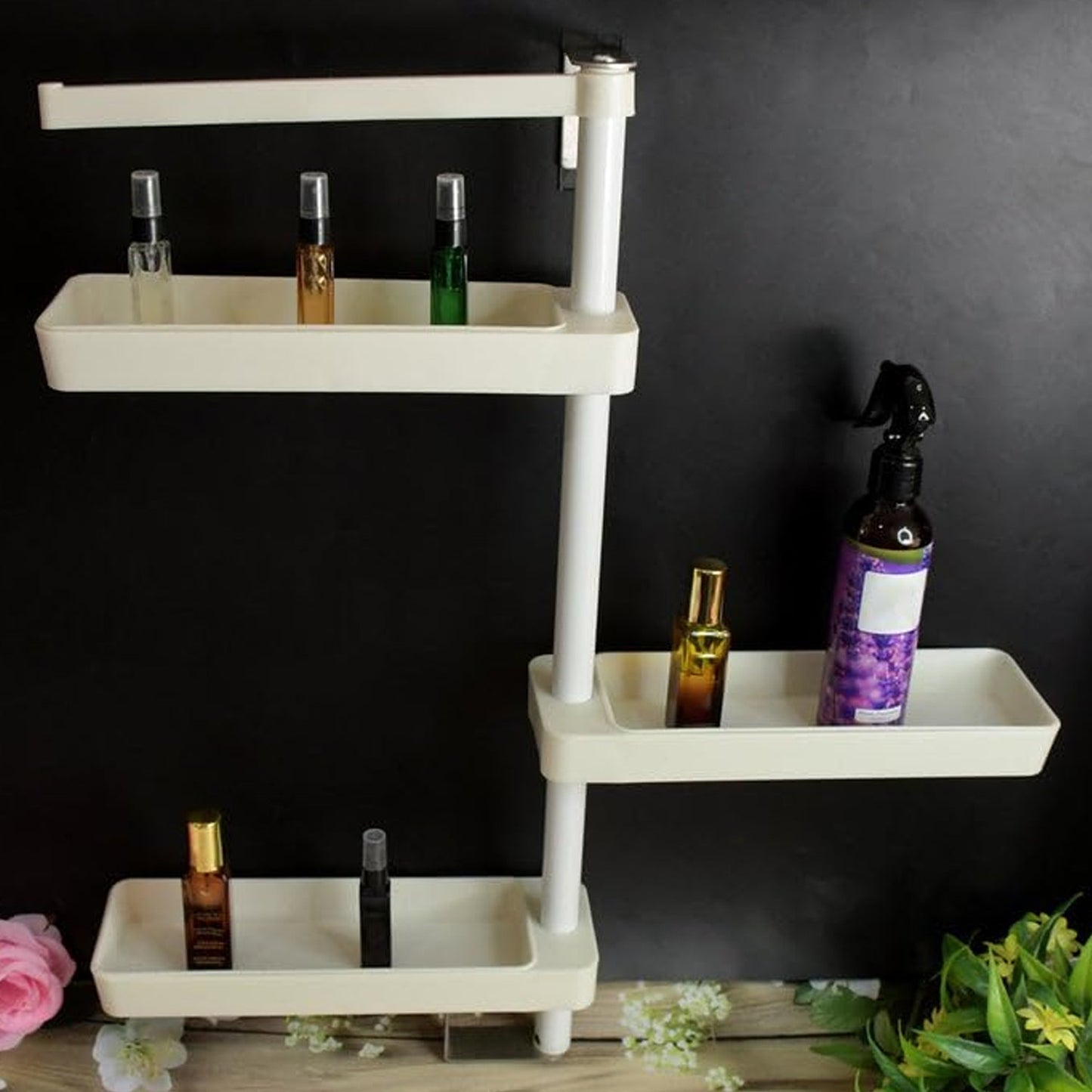 Multipurpose Rotating Shelf Storage Rack 4 Tier (1 Set)