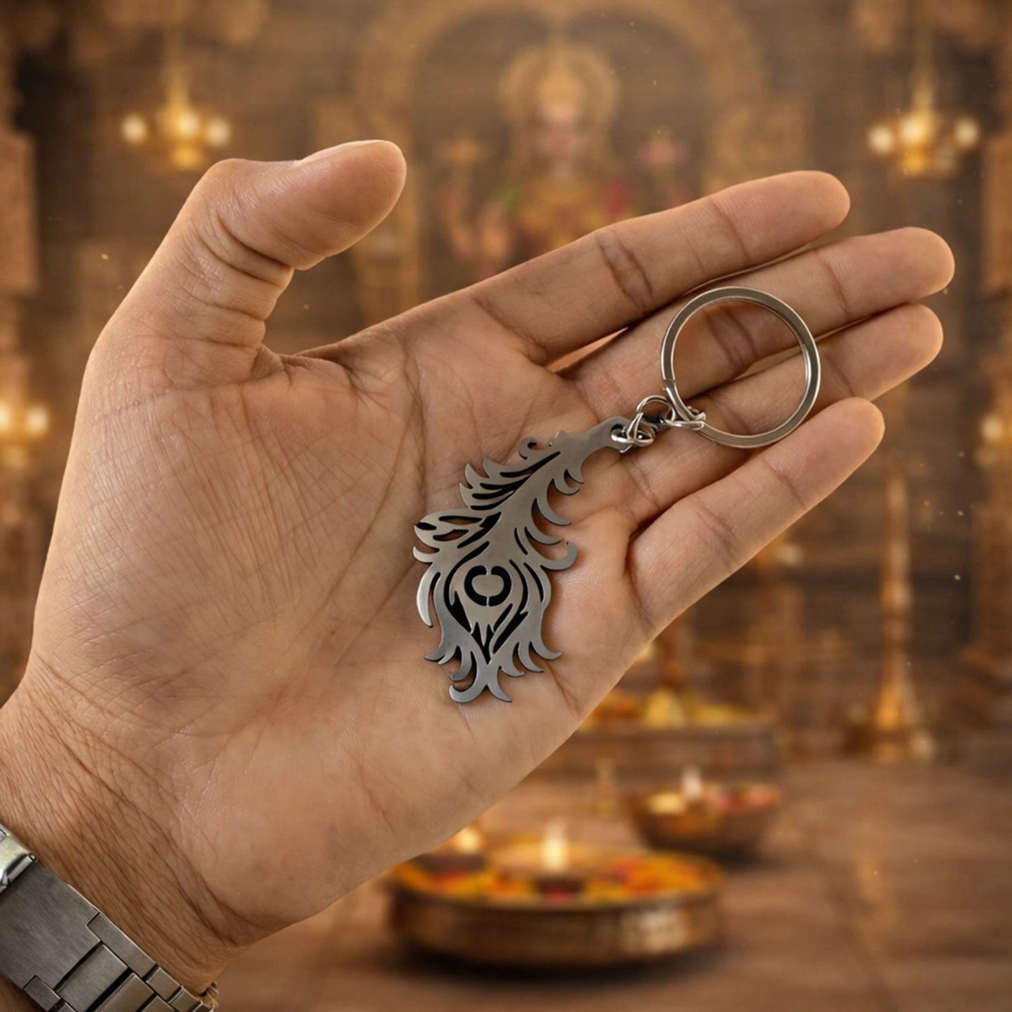  hindu spiritual feather keychain