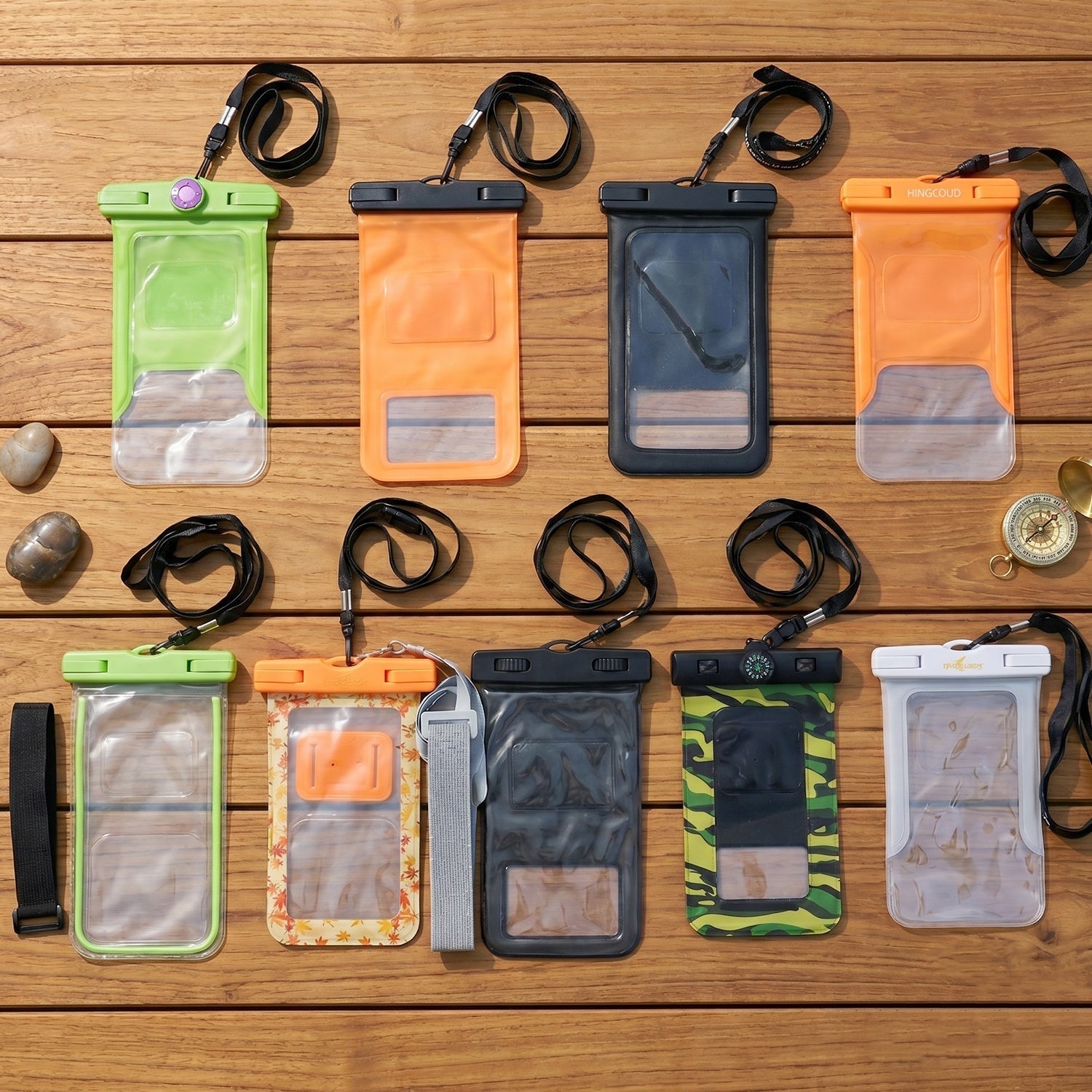 Camouflage compass waterproof case detail