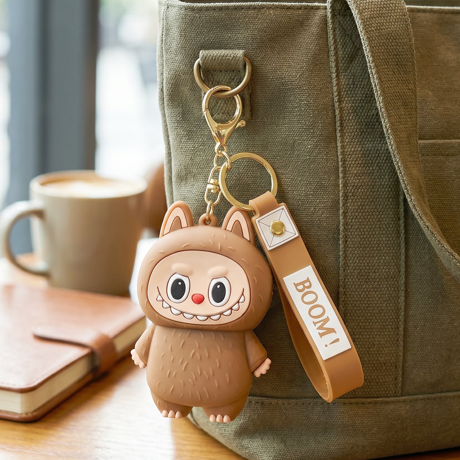 cute character silicone pouch keychain strap