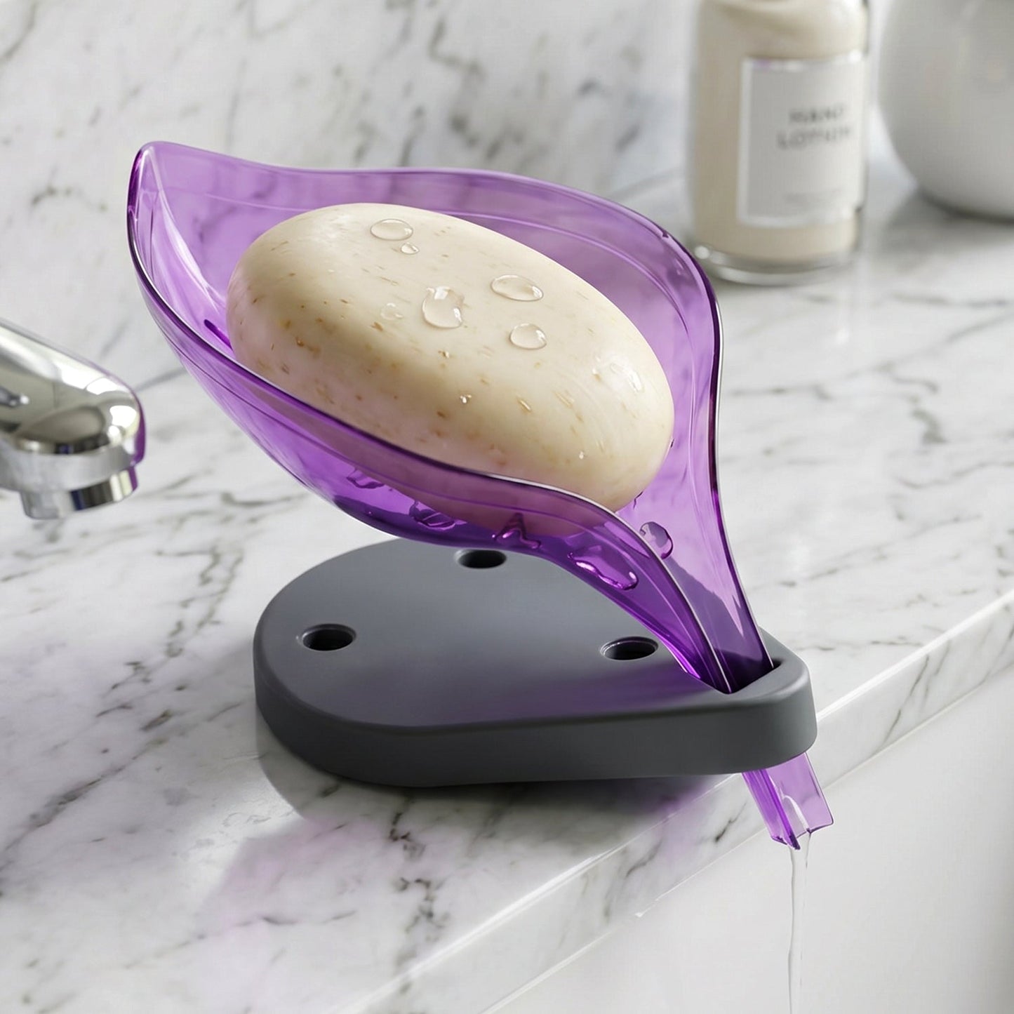 Leaf Shape Soap Tray Holder with Drain Design Bathroom Soap Stand Dish  (1 Pc)