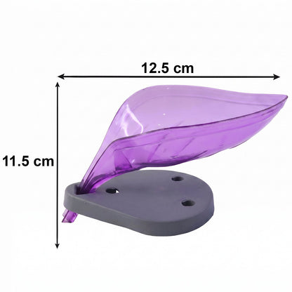 Leaf Shape Soap Tray Holder with Drain Design Bathroom Soap Stand Dish  (1 Pc)