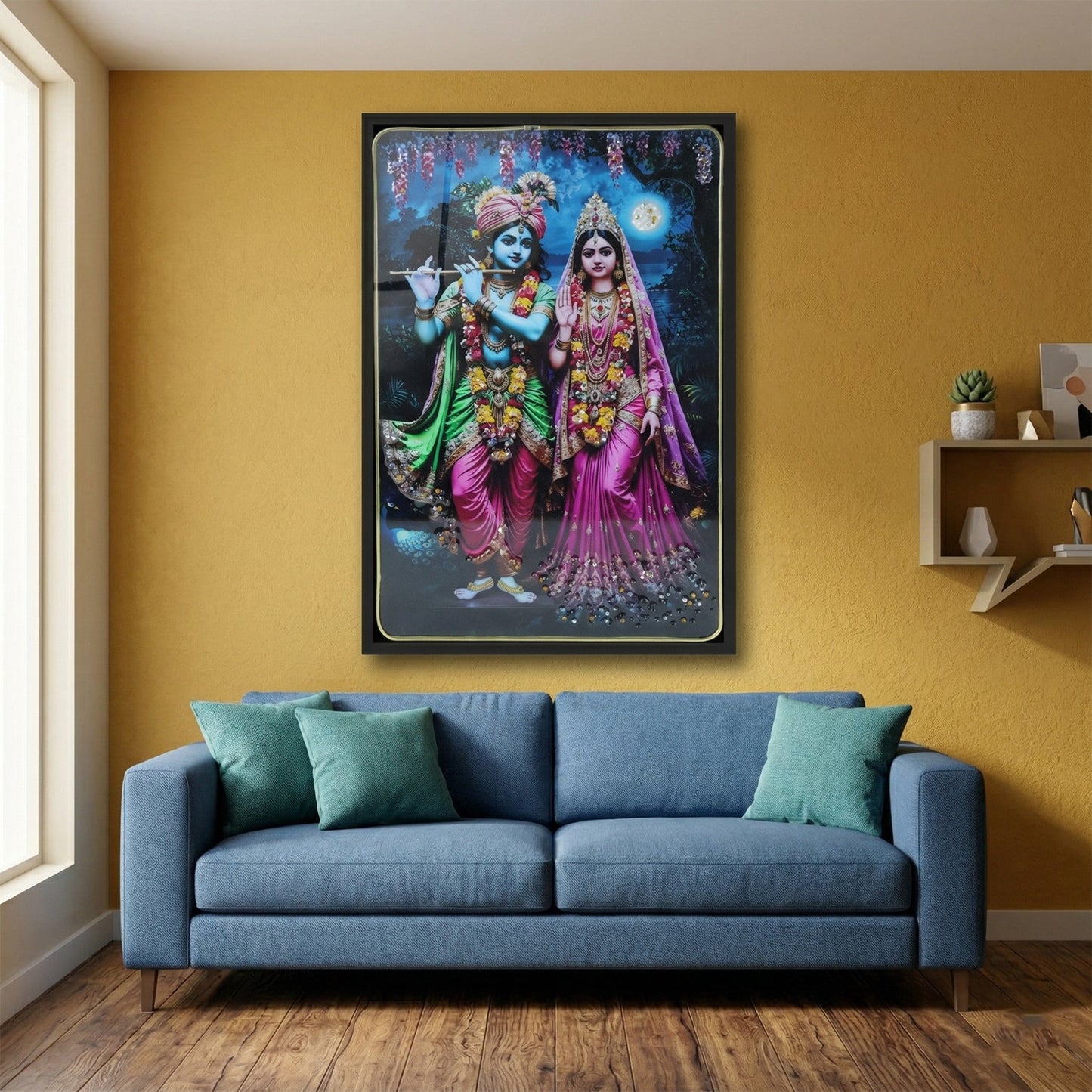 divine radha krishna painting frame