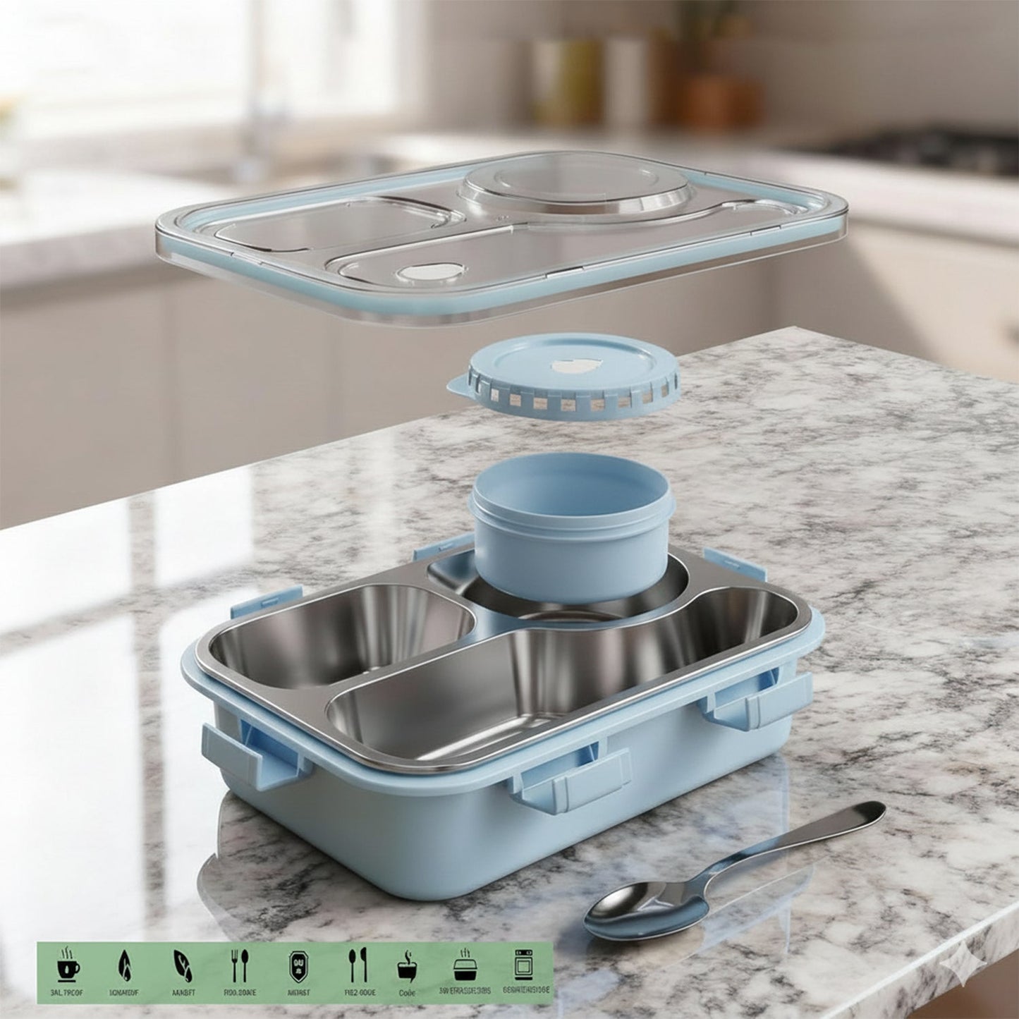  Stainless Steel Compartment Lunch Box - comparison