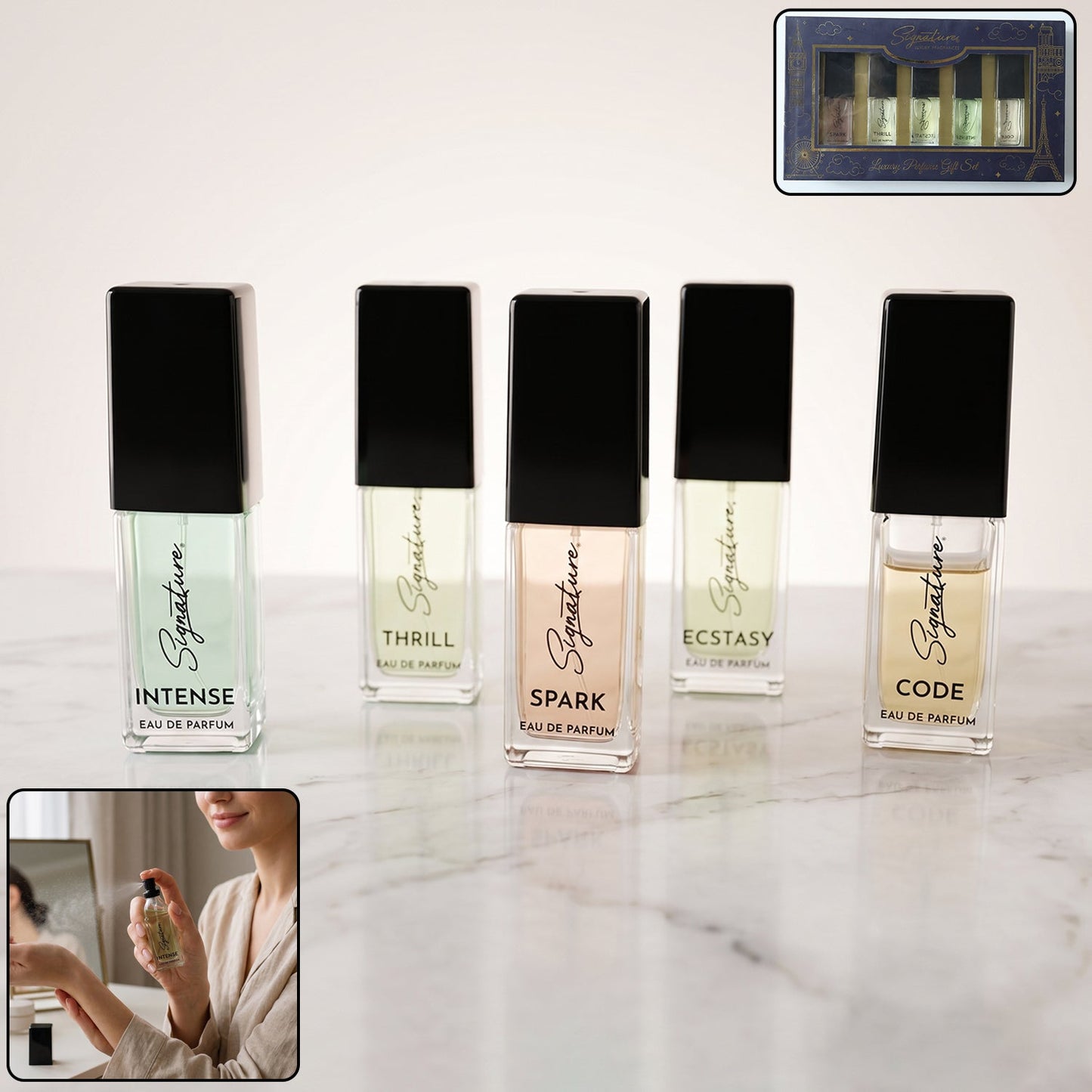 signature luxury perfume gift set 5 pc mini fragrance bottles 15ml
