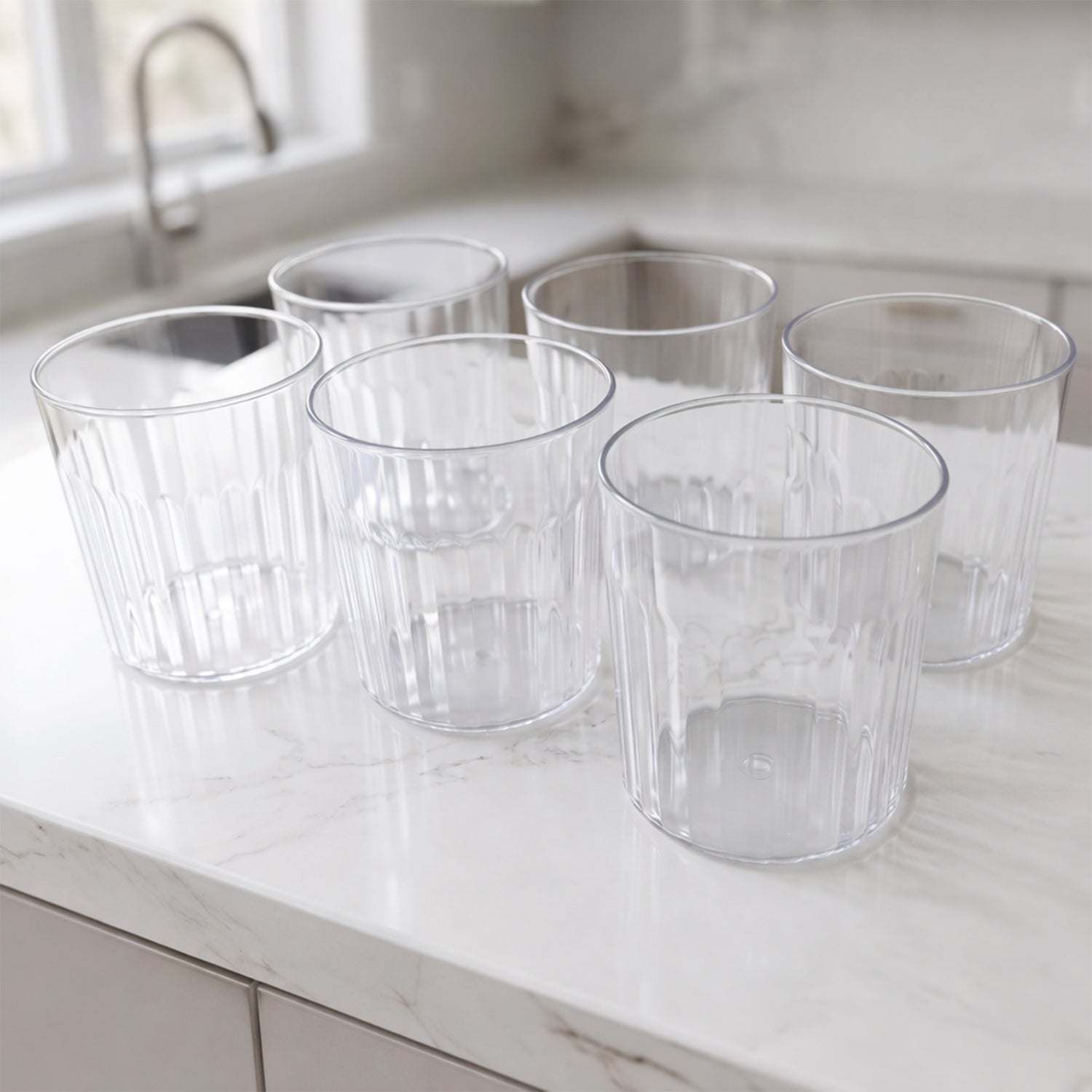 crystal clear beverage glass set