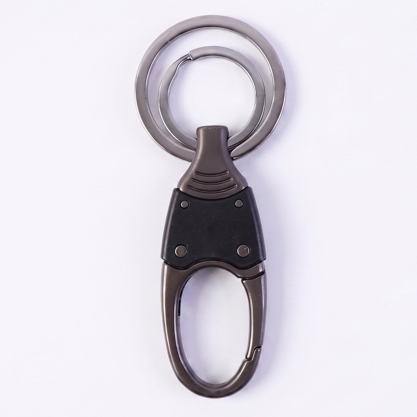 Premium Dual Ring Metal Key Holder with Rotating Swivel (1 Pc)