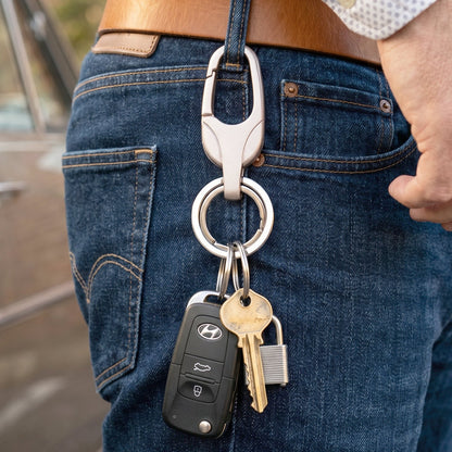 Durable Metal Keychain with Secure Clip (1 Pc)