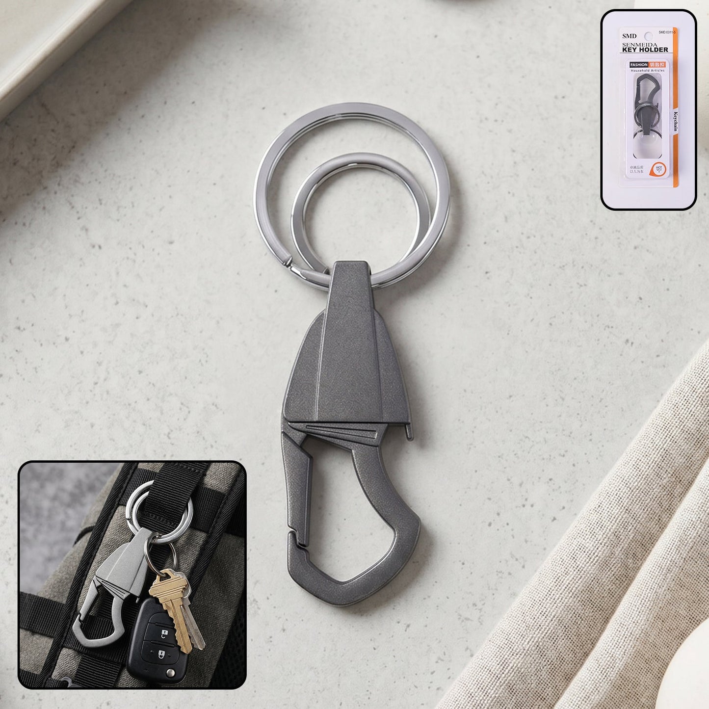 Premium Heavy Duty Metal Key Holder Clip Keychain 1 Pc