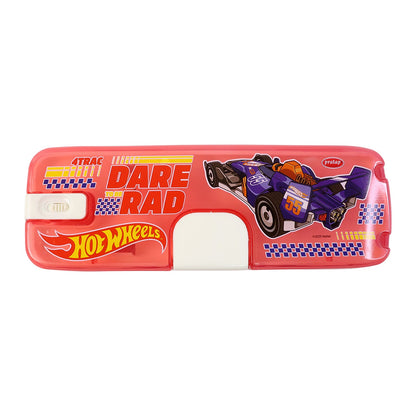 Plastic Pencil Box with LED Light & Cartoon Print (1 Pc)