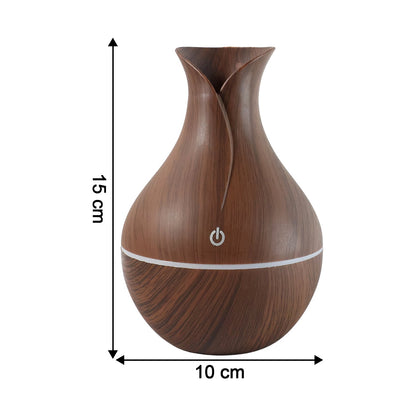  Mini Wooden Vase Pot Diffuser Mist Humidifier - angle