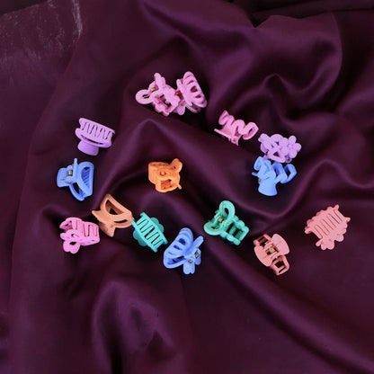 Plastic Small Hair Clips Girls Kids Hair Accessories (3 Pcs Set / Mix Color & Design)