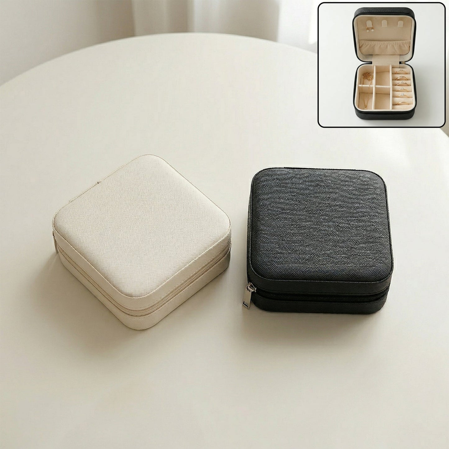 PU leather jewellery travel box side view India