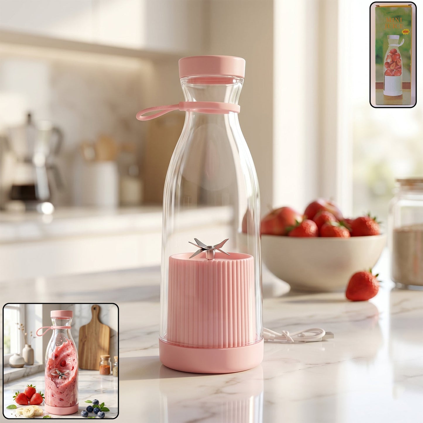 Portable Electric Juicer Blender Bottle 380 ML