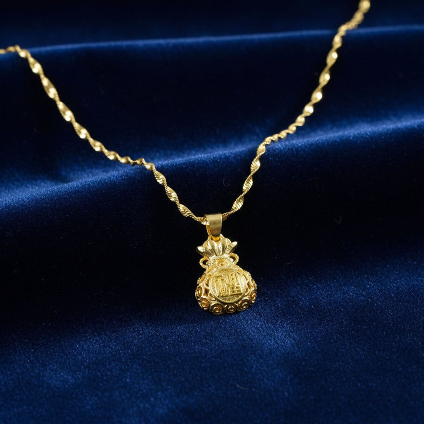 Ethnic floral pendant chain