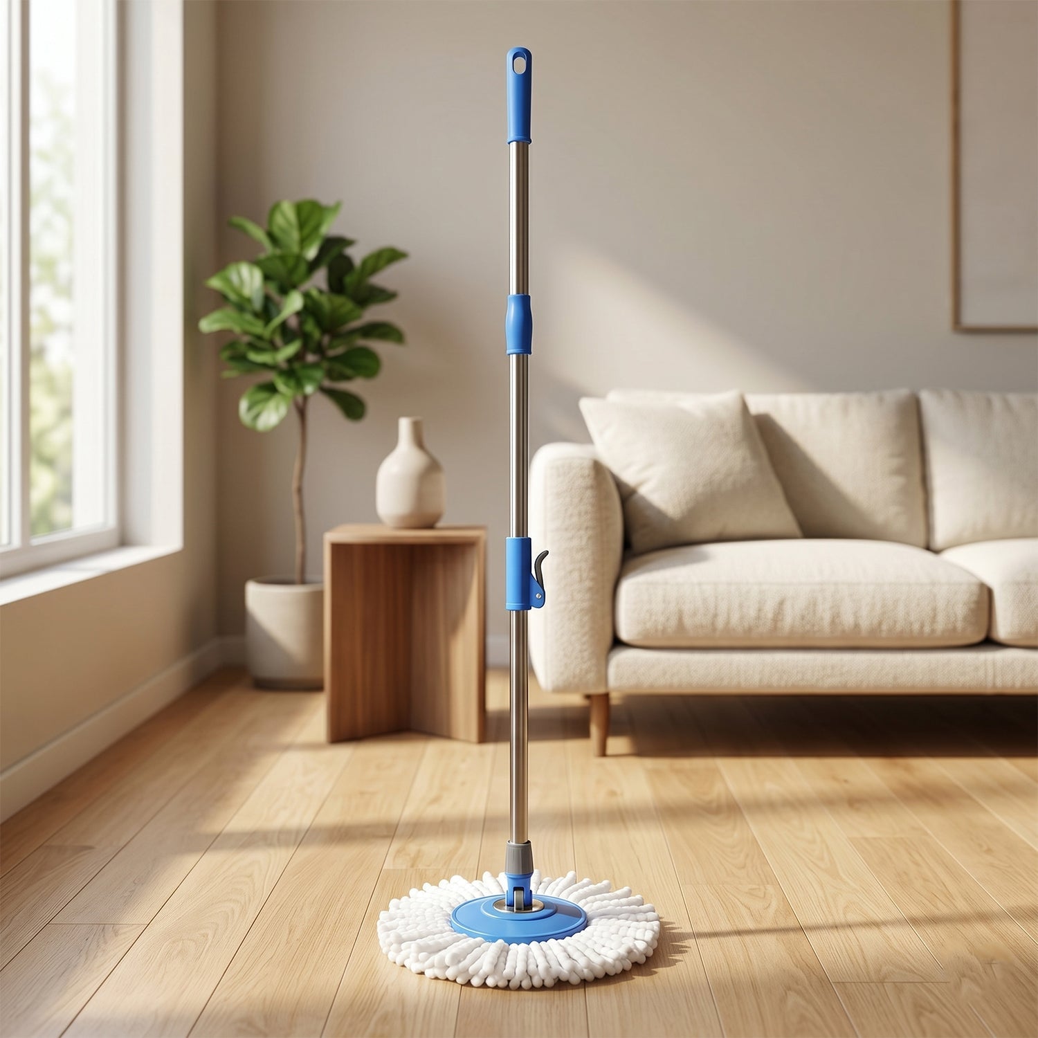 microfiber floor cleaning spin mop system