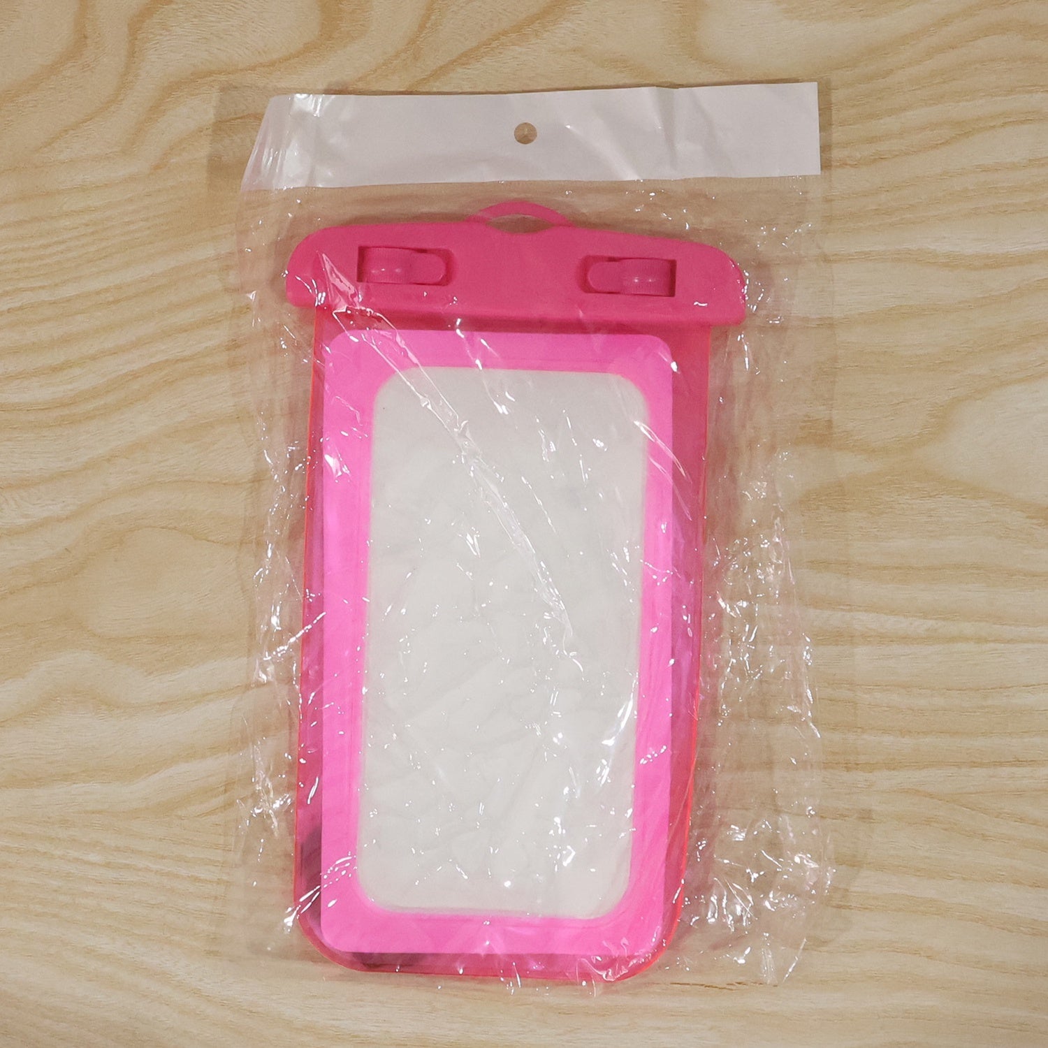 Pink waterproof mobile pouch lifestyle shot
