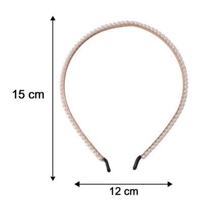 Premium Pearl Embellished Slim Hairband (1 Pc)