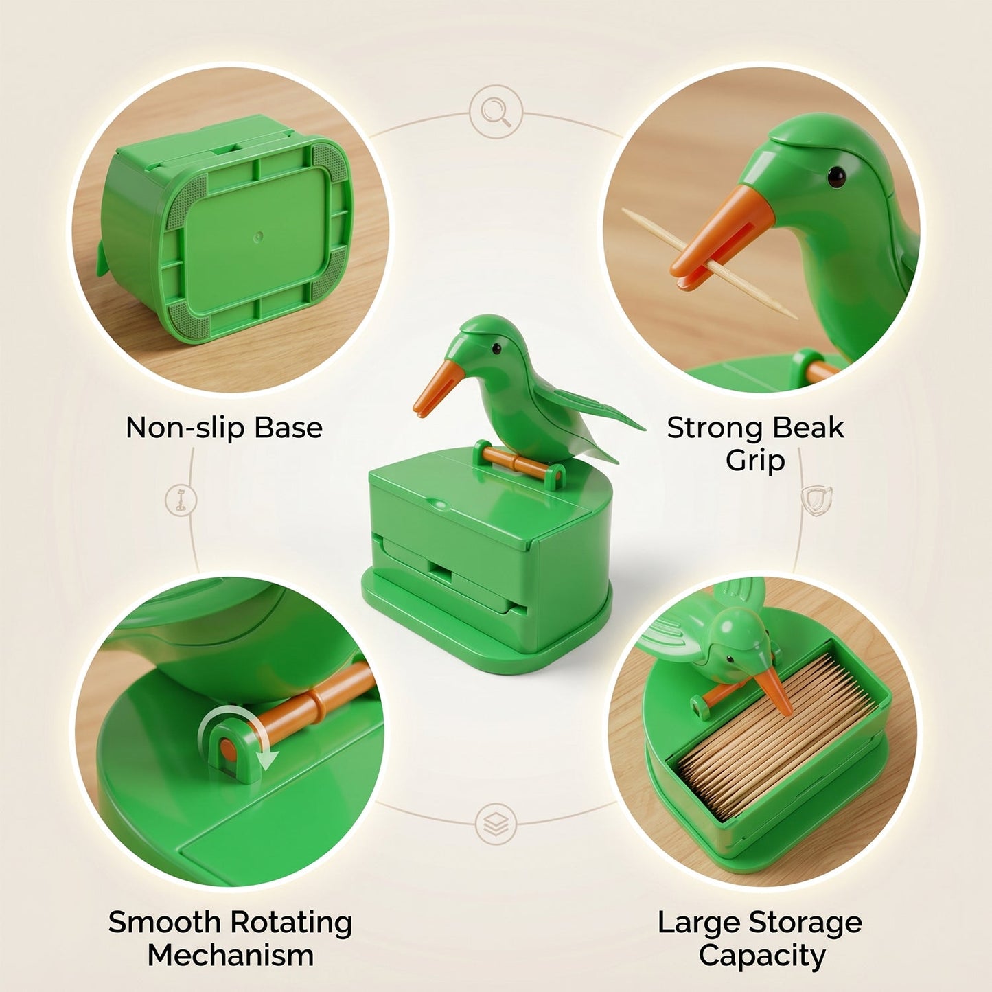 Creative Bird Shape Toothpick Dispenser Holder (1 Pc)
