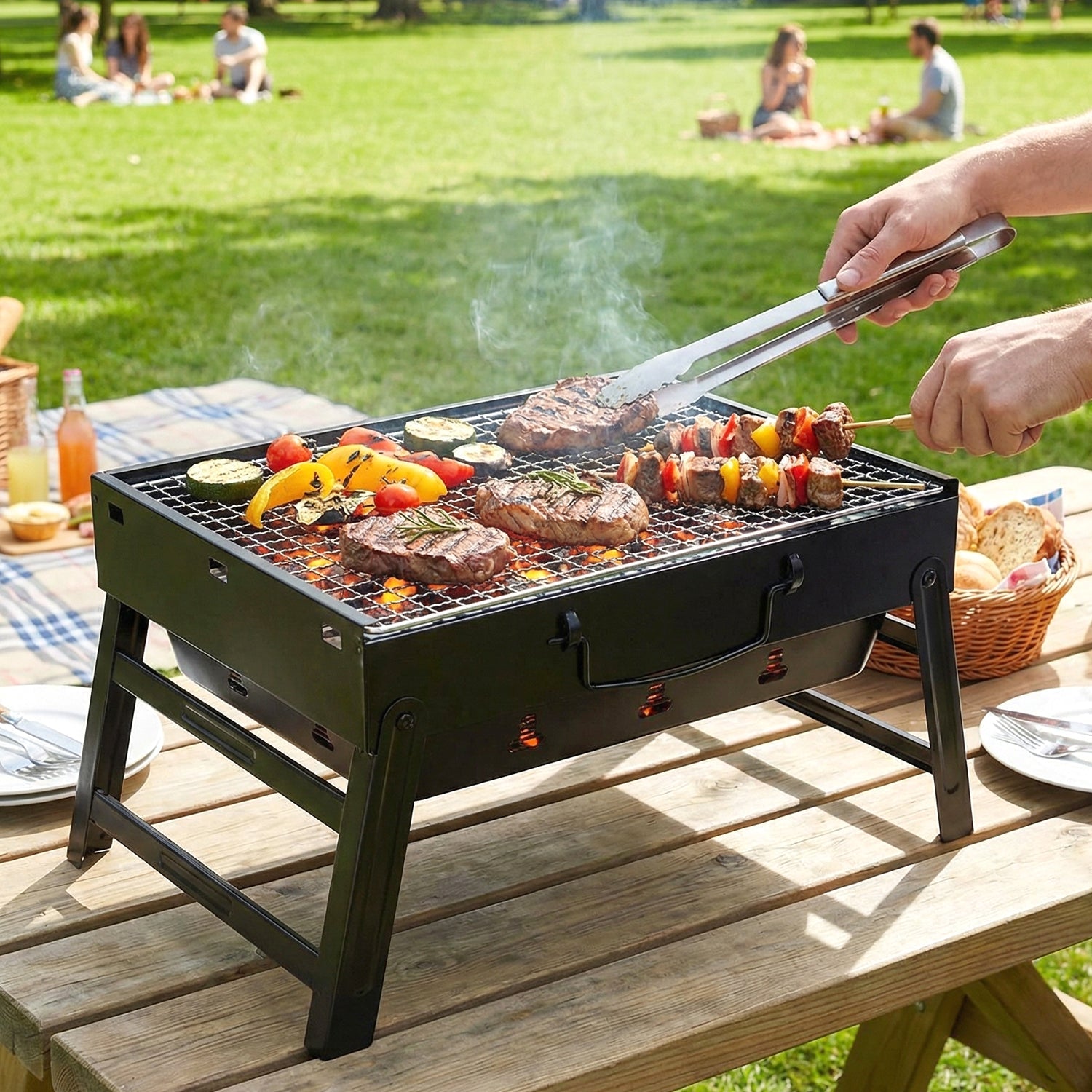 foldable picnic barbecue grill