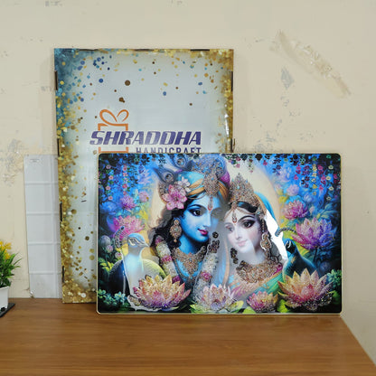 Premium Radha Krishna Decorative Wall Frame Painting (1 Pc, 89x58 Cm)