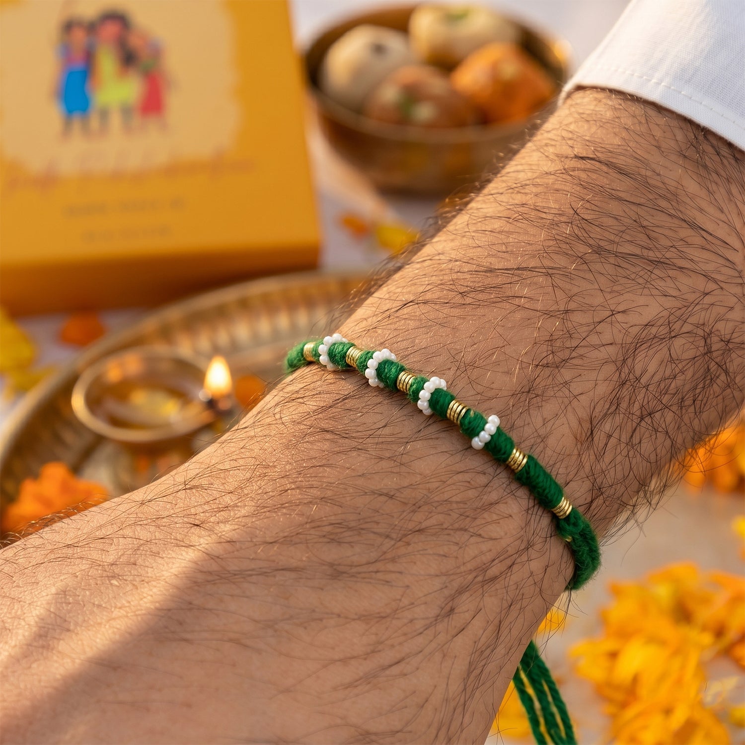 Traditional Green Rakhi 