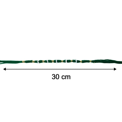 Traditional Green Pearl Beaded Rakhi (1 Pc, Mix Color)