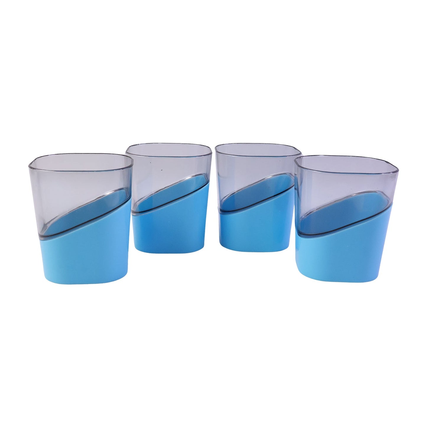 Prexo Stylish Grip Base Plastic Selo Glass (4 Pc, Set 300 ML Each)