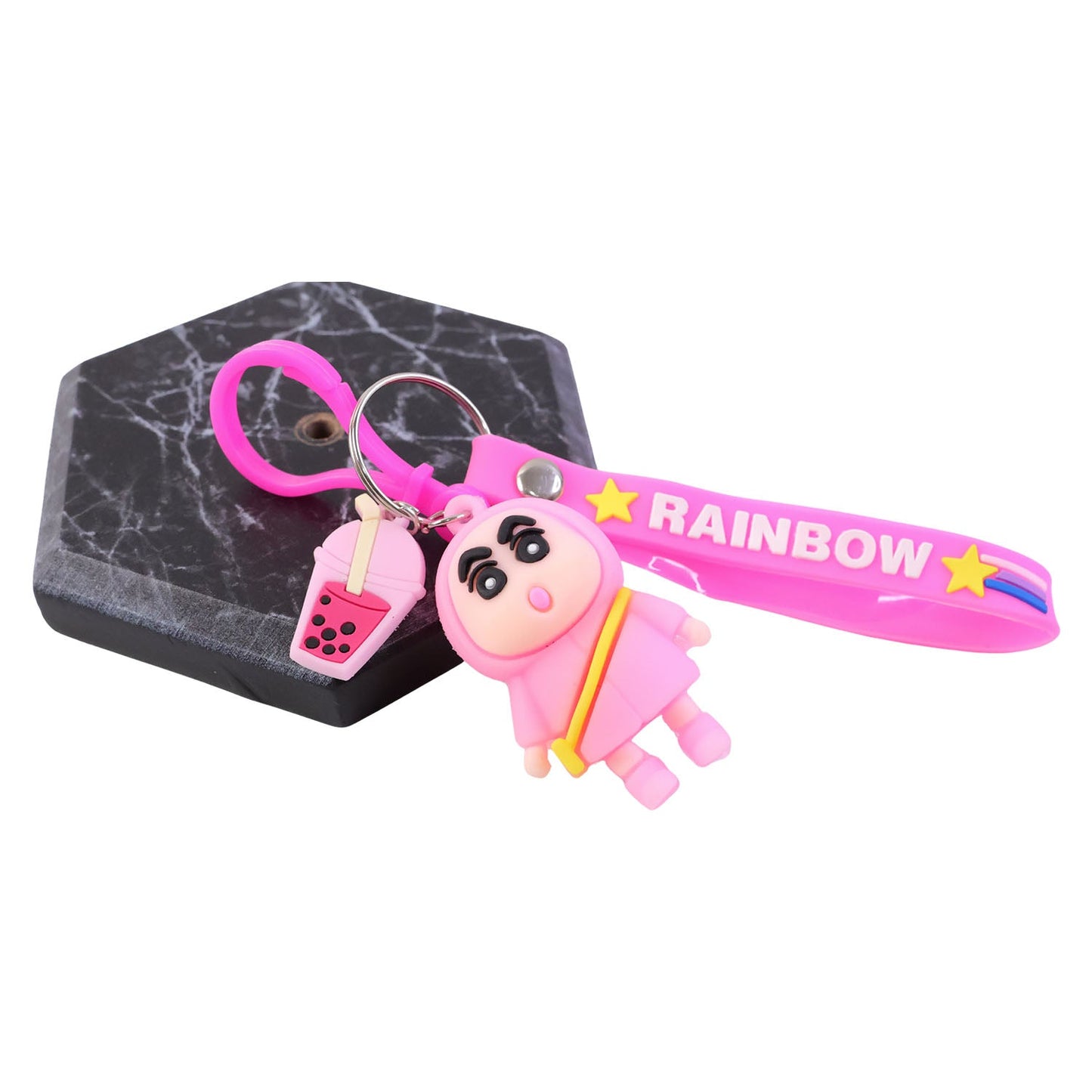 Trendy rainbow lanyard key holder