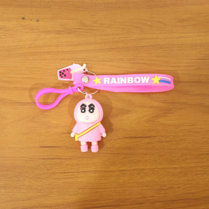 Novelty rainbow strap keychain