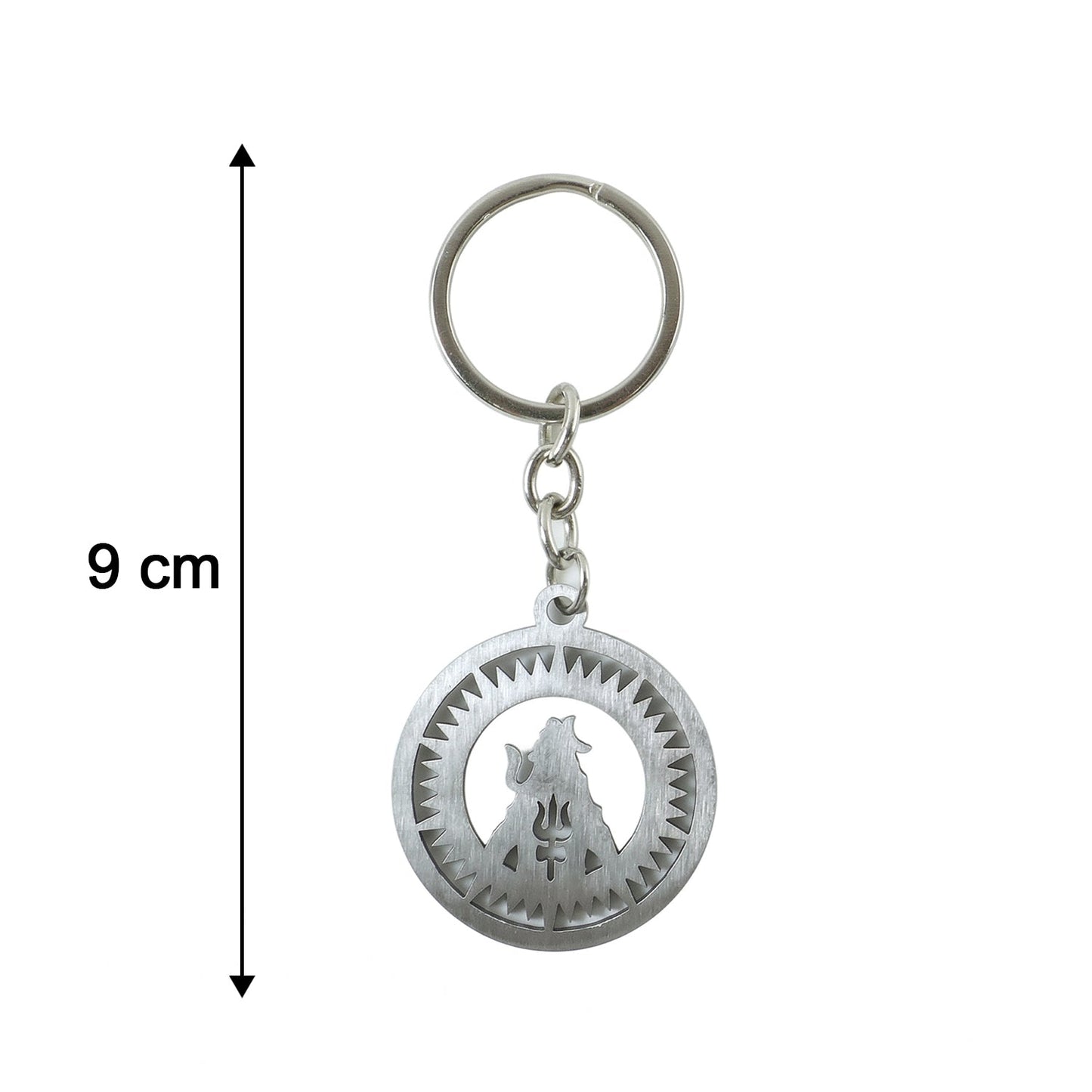 Premium Metal Round Mahakal Keychain 1 Pc