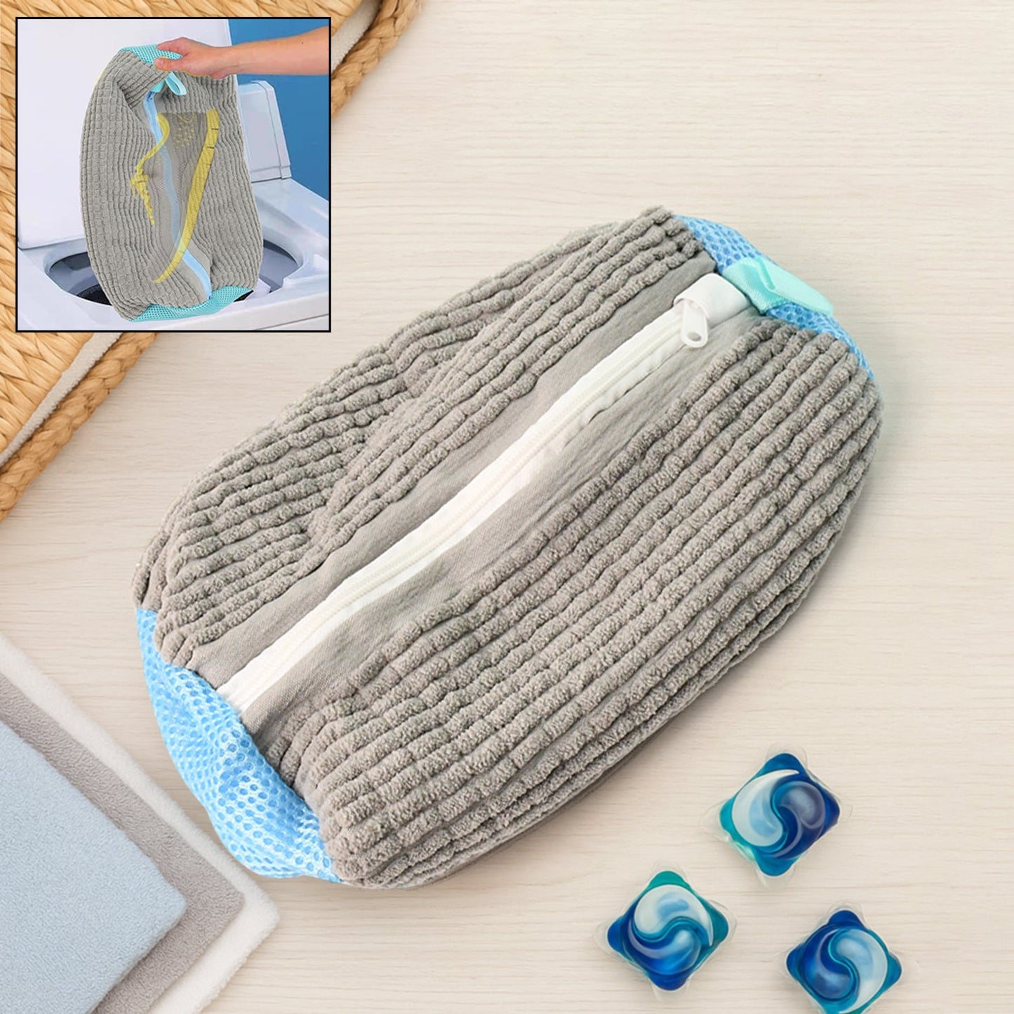 Heavy-Duty Reusable Shoe Washing Bag for Washing Machine (1 Pc) -01