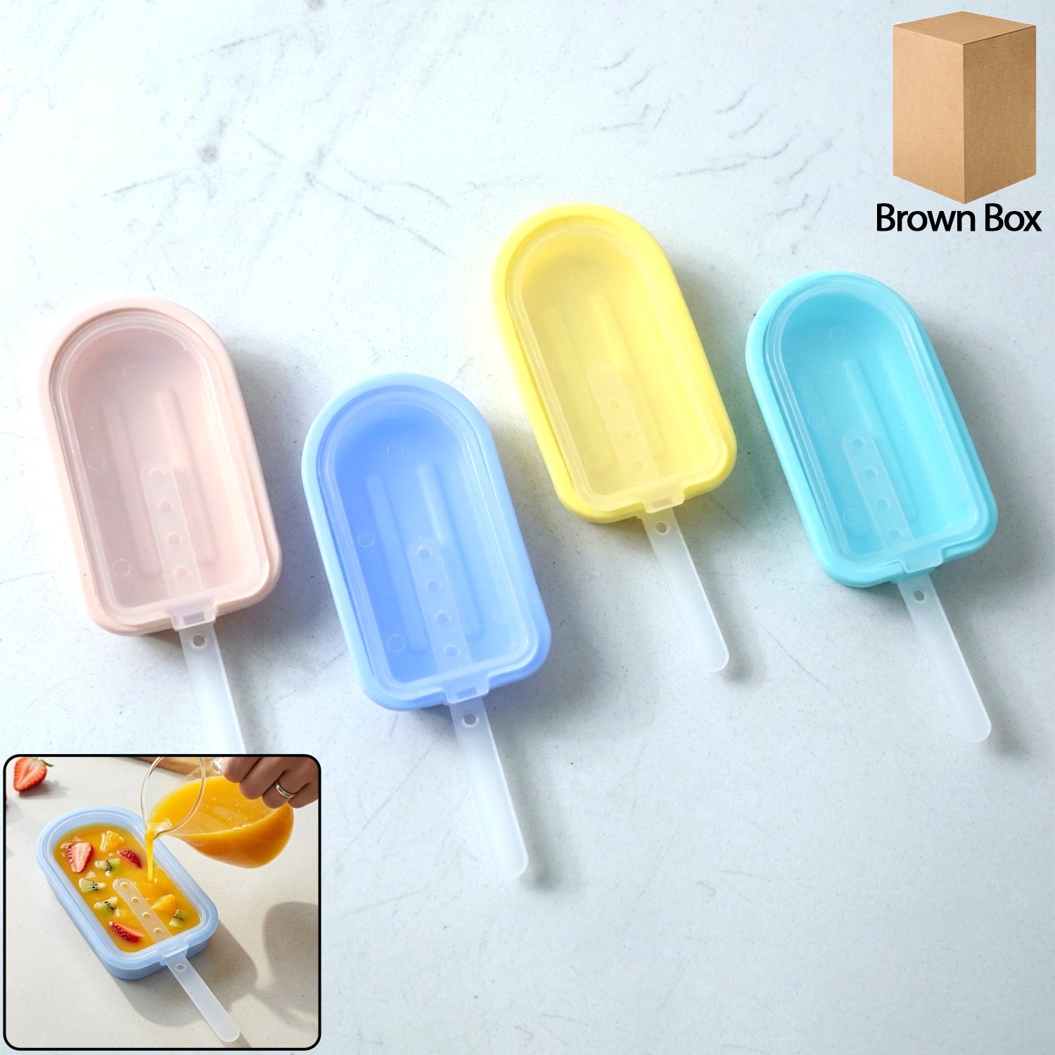 Silicone ice cream popsicle mold