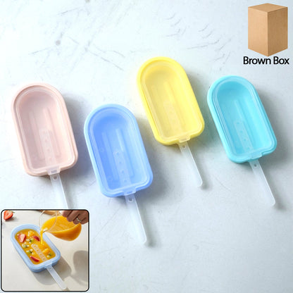 Silicone ice cream popsicle mold