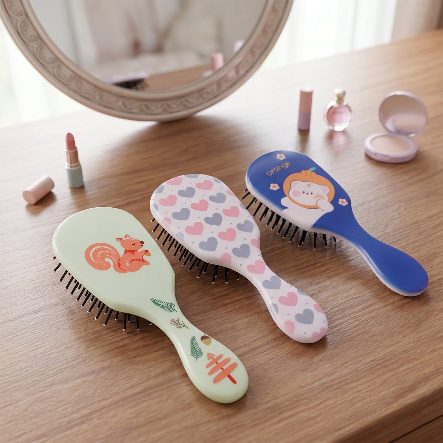 Fun and Colorful Mix Design Kids Hair Comb (1 Pc, Mix Design)