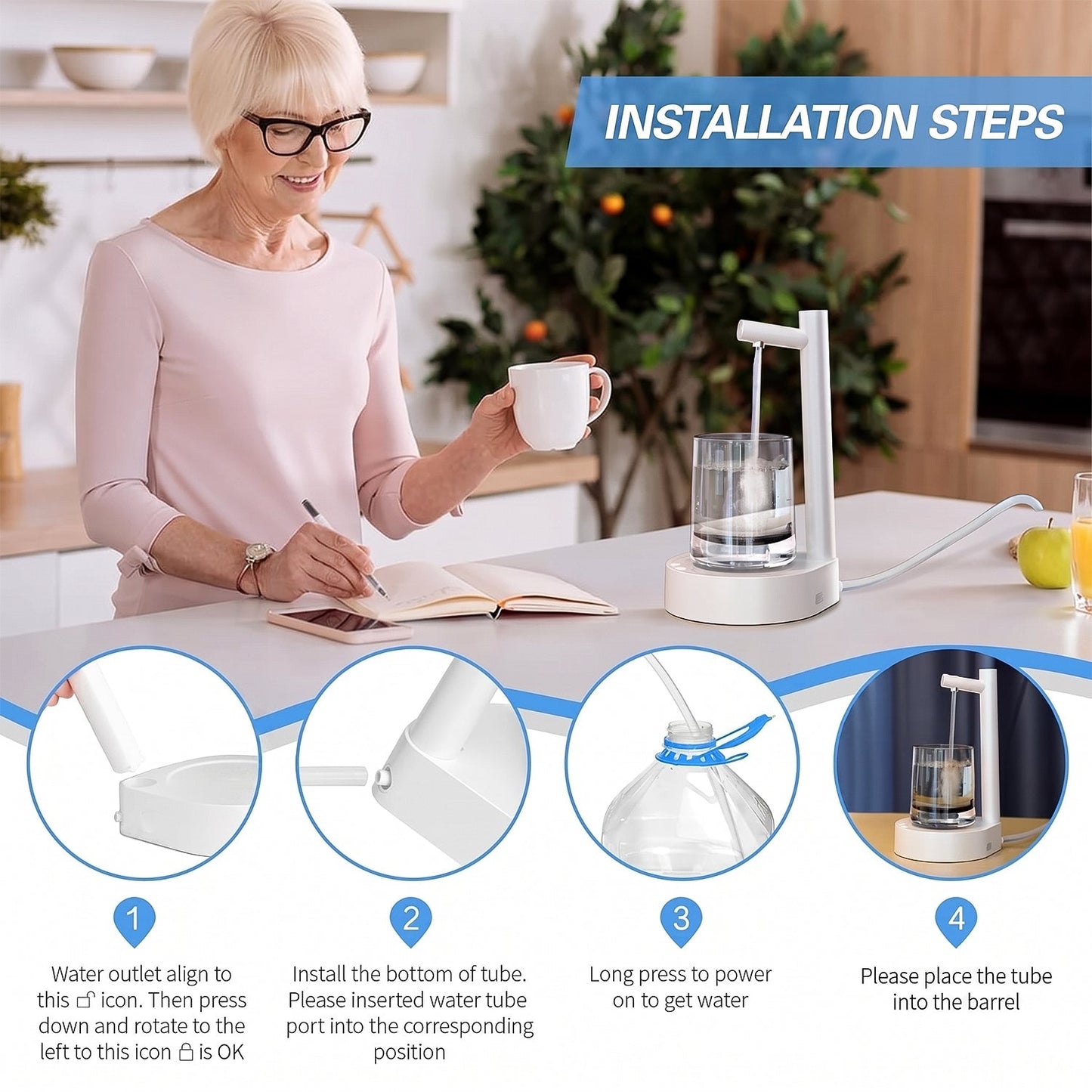 Smart Table Water Dispenser, Automatic Water Pouring System