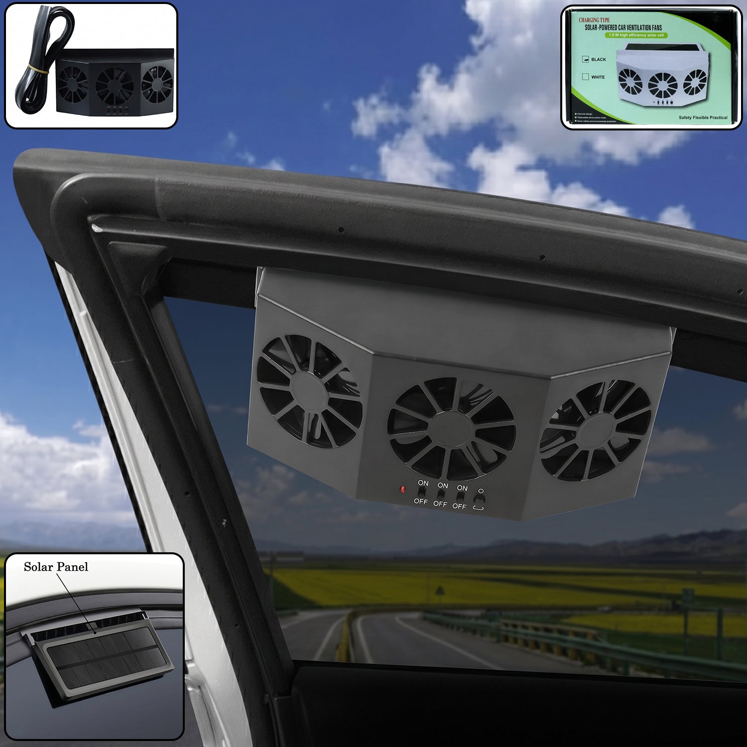solar powered car fan