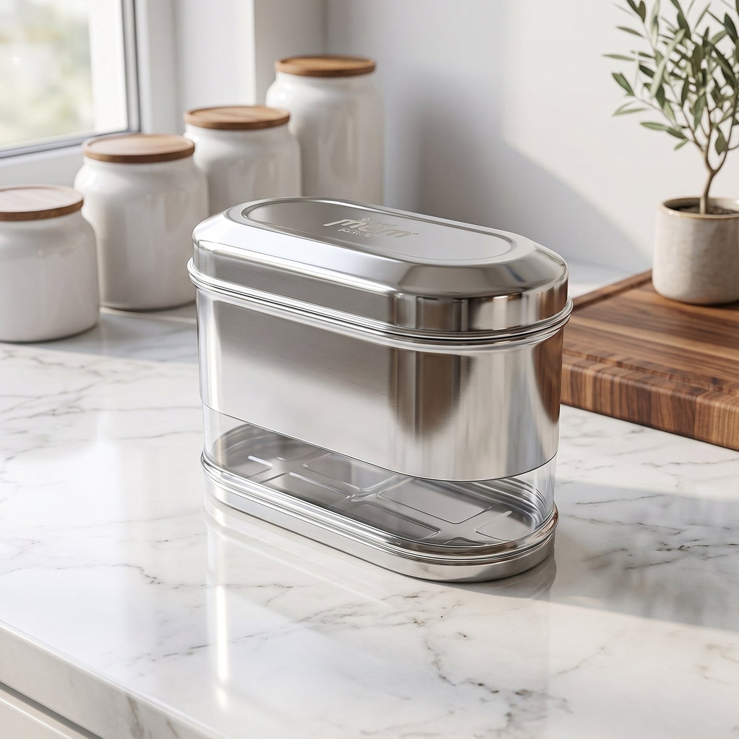 Supermom Premium Stainless Steel Modular Oval Canister (1500 ML)