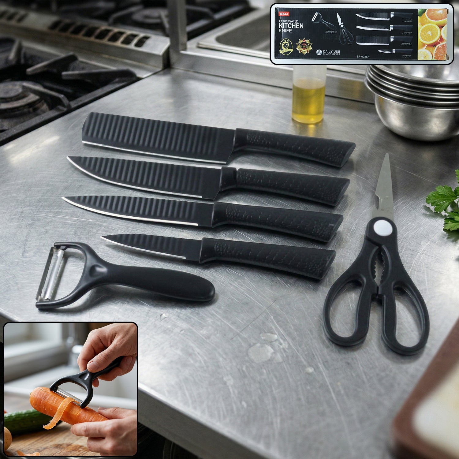 6 in 1 kitchen knife set