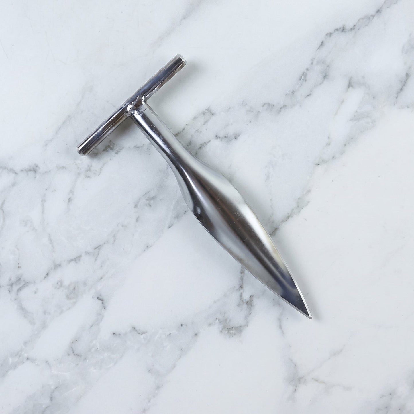 Stainless Steel Coconut Breaker Tool with Comfortable T-Handle (1 Pc)
