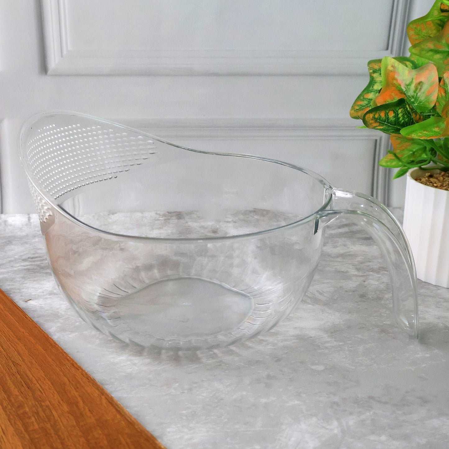 Supermom Multipurpose Transparent Plastic Bowl / Basket with Handle (1 Pc)
