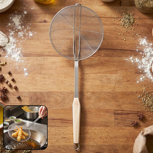 steel frying skimmer strainer
