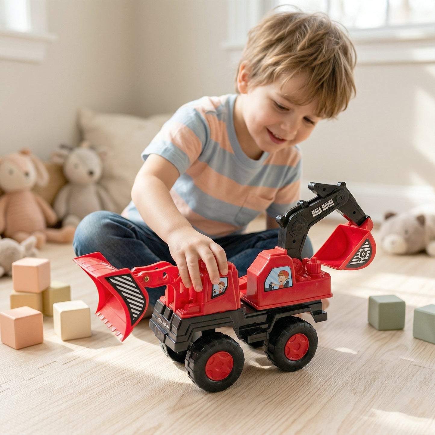 children excavator play truck