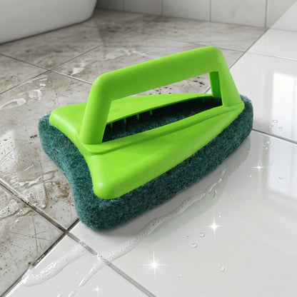 Bathroom Brush with abrasive scrubber for superior tile cleaning