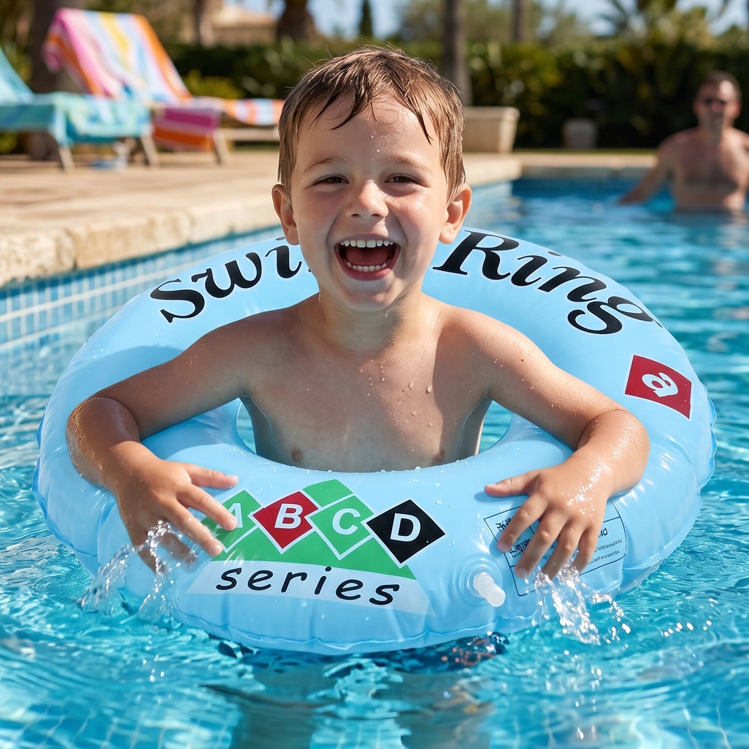 easy inflate swim ring pool toy kids
